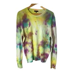 Quince Multicolor Tie-Dye Crew Neck Sweater